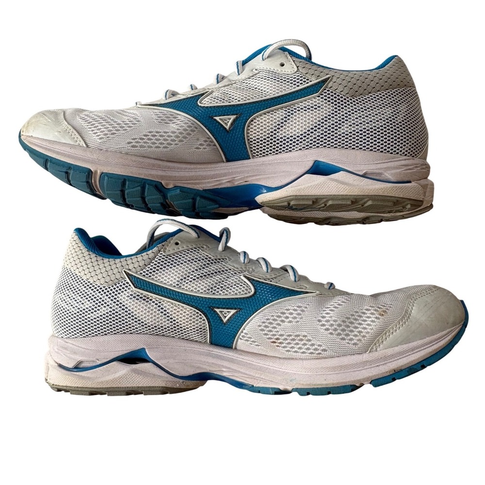 Mizuno Wave Rider 17 Men's Running Shoes White Blue Athletic Sneakers Size 10.5 - Picture 9 of 10